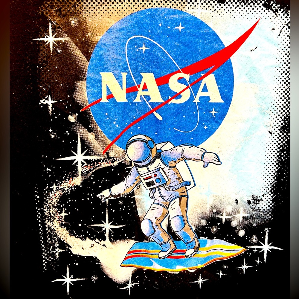 $7 or 2/$10 tshirt sale: NASA long sleeve tee astronaut surfing space T-shirt